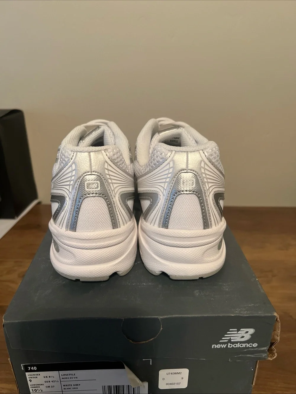 New Balance 740 Lifestyle White and Grey Athletic Sneakers